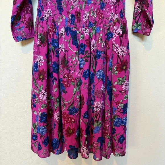 HATCH Women’s Smocked Long Sleeve Floral Maternity Dress, Size 3/Large